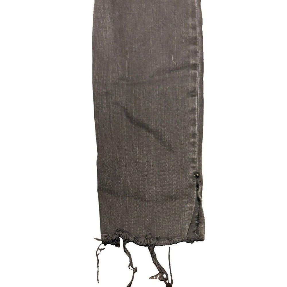 FRAME Denim Le Skinny De Jeanne Jeans Size 4 (27) Black Raw Hem Split Ankle Snap - Picture 6 of 7